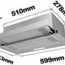 Telescopic Cooker Hood 60cm 370m/h Built-in Extractor Hood 600mm with LED Light 2 Speeds Integrated Kitchen Extractor Fan Image 2