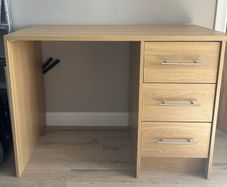 Large oak effect wooden desk