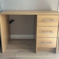 Large oak effect wooden desk
