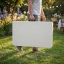 Folding Table 6ft Heavy Duty Extra Strength Camping Buffet Wedding Market Garden Party Car Boot Stall Picnic Trestle Indoor Outdoor Foldaway Carry Handle Image 8