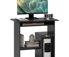 Computer desk, desk, chipboard, metal, 80 x 45 x 75 cm, black