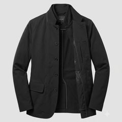 ALL SAINTS - Miles Double Layered Button Up Blazer - Black - Size 40