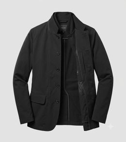 ALL SAINTS - Miles Double Layered Button Up Blazer - Black - Size 40