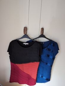 2 Dressy Tops Short Sleeves Size 14