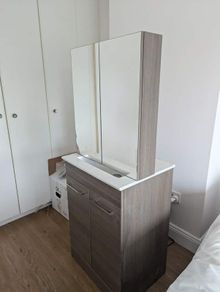 Bathroom storage with mirror