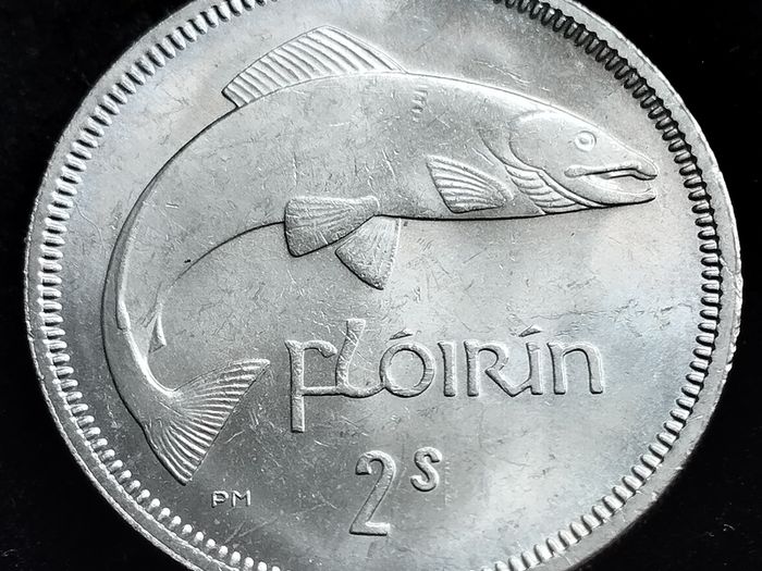Ireland - 1966 - Florin - Salmon - KM.15a - High Grade - [2703]