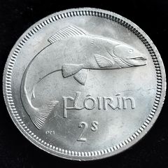 Ireland - 1966 - Florin - Salmon - KM.15a - High Grade - [2703]