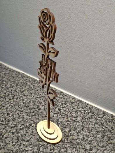 Handmade Personalised Wooden Rose