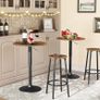 Bar Stools Set of 2, Breakfast Round Bar Chairs with Footrest, Pub Stools, Sturdy Metal Frame, for Dining Room, Kitchen, Party, Industrial, Rustic Brown Image 2