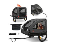 Dog Trailer 2-in-1 Dog Buggy Bicycle Trailer Large approx. 250L Volume