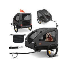 Dog Trailer 2-in-1 Dog Buggy Bicycle Trailer Large approx. 250L Volume