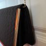Black Clutch Bag / Crossbody Bag With Gold Trim & Chain. Brand Accessorize. Image 10