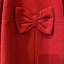 Red winter coat with gold buttons and bow 7-8 years Image 3