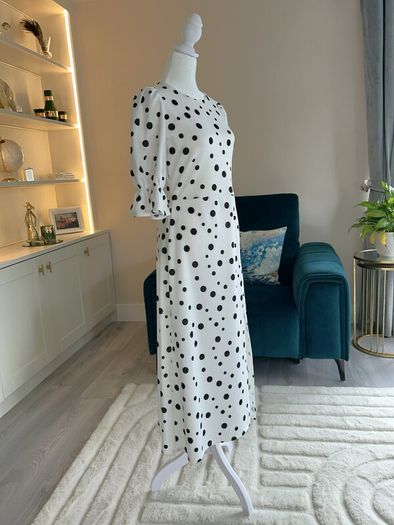 Brand-new Ladies White & Black Polka Dot Dress from River Island