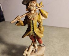 Rare find Vintage Depose Italy Shepherd Boy on a Pedestal with Dog Figurine by Fontanini, 277 Polymer Resin Collectible Figurine Collection.