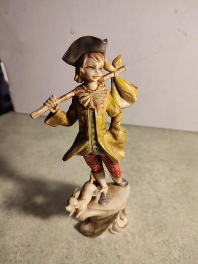 Rare find Vintage Depose Italy Shepherd Boy on a Pedestal with Dog Figurine by Fontanini, 277 Polymer Resin Collectible Figurine Collection.