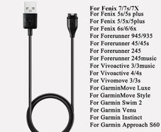 USB Charger Cable For Garmin Fenix 5 5S 5X 6 6S 6X 7 7S 7X Forerunner 935 Epix