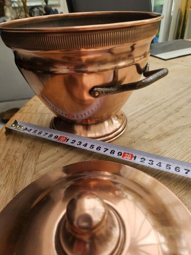 Heavy French copper pot with lid