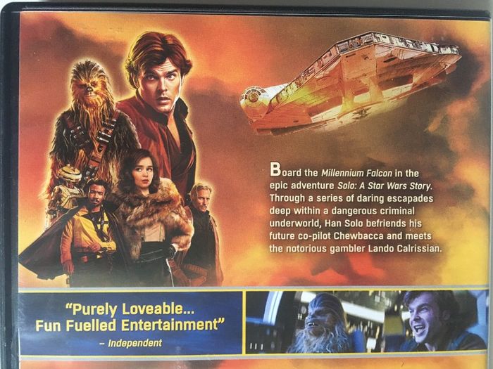 Star Wars [2018] Solo: A Star Wars Story (Alden Ehrenreich, Woody Harrelson, Emilia Clarke, Donald Glover, Thandiwe Newton, Phoebe Waller-Bridge, Joonas Suotamo & Paul Bettany. [Movie DVD]