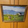 Oil-on-board landscape painting titled "Coastal Farm" by Irish artist Tom Lalor. Image 10