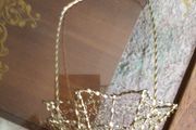 Unusual gold coloured vintage filigree basket.
