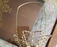 Unusual gold coloured vintage filigree basket.