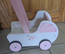Wooden toy pram