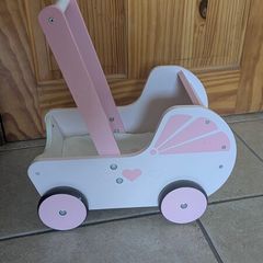 Wooden toy pram