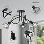 Industrial 3 Way Ceiling Light Chandelier Semi-Flush Mount E14 Base Black Metal Caged 3 Lights Ceiling Light Fixture for Bedroom Living Dining Room Hallway(Bulbs not Include) Image 4