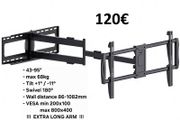 Tv Wall Mount Bracket Tilt Swivel Long Arm 43-95"