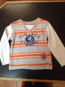 Age 2-3 Orange Grey White Top