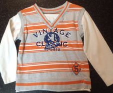 Age 2-3 Orange Grey White Top