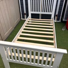 2 x Beautiful Matching White Sturdy Single Wooden Bed Frames - Can Deliver