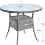 Garden Table Polyrattan Weatherproof Round Small 60 cm Grey Glass Table Top 80 kg Load Capacity Outdoor Patio Balcony Bistro Table Side Table Image 2