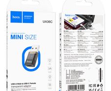 Mini Adapter USB-A to Type-C (UA36C) adapter USB-A Male to Type-C Female.