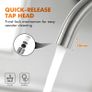 Kitchen Sink Taps Mixer with Single Lever High Arc 360 Swivel, Stainless Steel Kitchen Mixer Taps 1 hole with Chrome Finish, Classic Design[Energy Class A+] Image 5