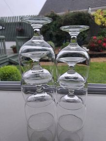 6 Unused Arcoroc Toughened Stacking Stem Glasses