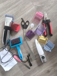 a dog grooming kit