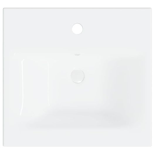 Sink Cabinet with Built-in Basin White and Sonoma Oak Chipboard