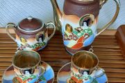 Antique Satsuma Gold Lined Tea/Coffee Set