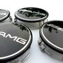 4x AMG Gloss BLACK Mercedes Benz 75mm Alloy Wheel Center Caps cap Hub Cover E S C S CLK 75 Image 2