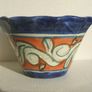 TALAVERA pottery planter (5 3/8" across) - hand-made & hand-painted flower planter signed by potter/painter 'T Ruth Mex' (1990's or earlier) Image 4