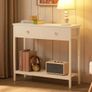 Slim Console Table, Narrow Console Table with 2 Drawers, Hallway Table with Storage, Small Side Table for Small Spaces, Living Room, Entryway, Kitchen, Bedroom, White Image 8