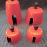 Vintage Art Deco Orange - White Pottery Coffee / Teapot  Set Image 4