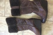 New brown wedge boots