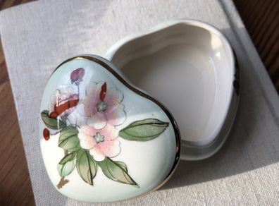 Vintage Trinket Box - Royal Worcester Palissy Heart Shaped Box