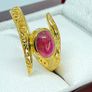 African Ruby Gold Plated Bypass Ring Image 7