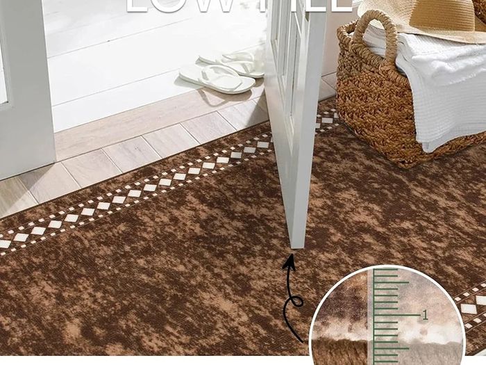 Carpet Runner for Hallways Non Slip Runner Rugs for Kitchen Washablel Floor Carpet Runner Hallway Rug Runners for Entryway Bedroom Laundry Doorway(Brown,65x240cm)