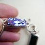 Vintage Sterling Silver 925 Dichroic Art Glass Link Bracelet Toggle Clasp Blue Color length 8,5" - 18,4g Image 7