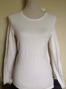 Size 12 White Stretchy Long Sleeve Top